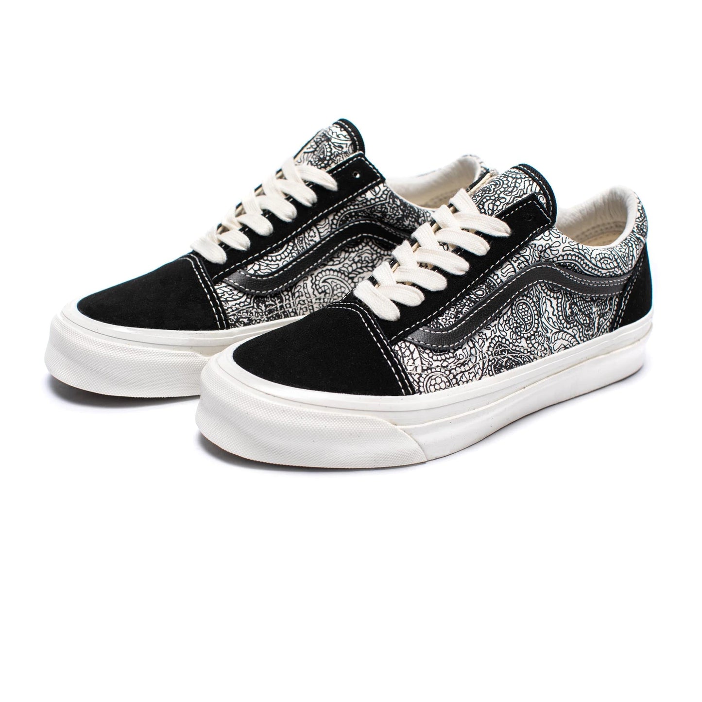 Tenis Vans Old Skool Paisley Suede White Black Unisex