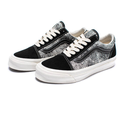 Tenis Vans Old Skool Paisley Suede White Black Unisex