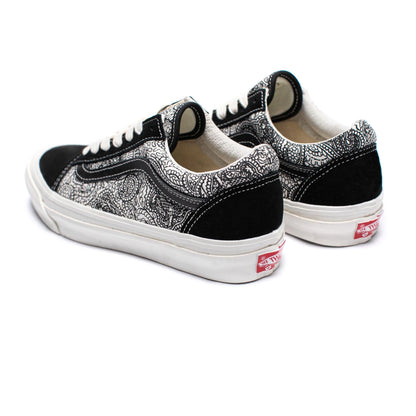 Tenis Vans Old Skool Paisley Suede White Black Unisex
