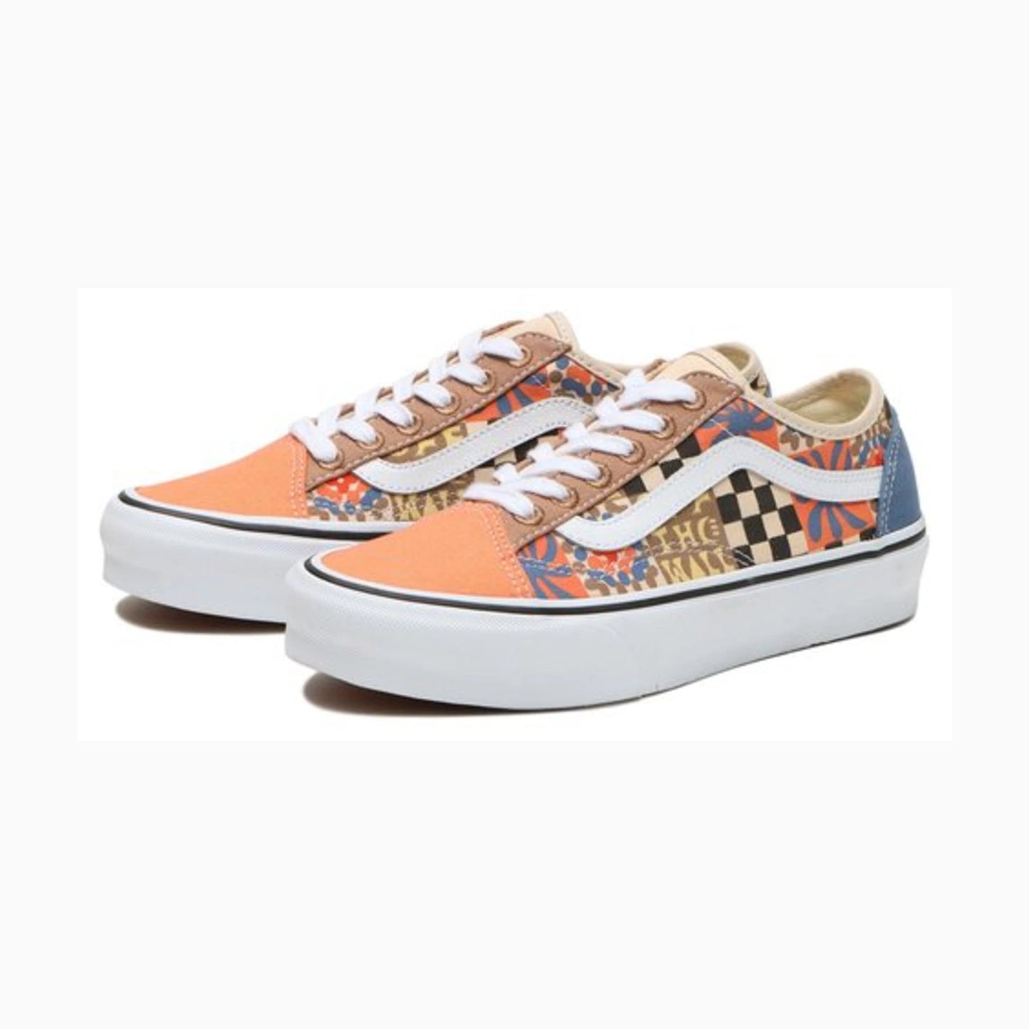 Tenis Vans Old Skool Tape Camp Positive Multi True White Unisex