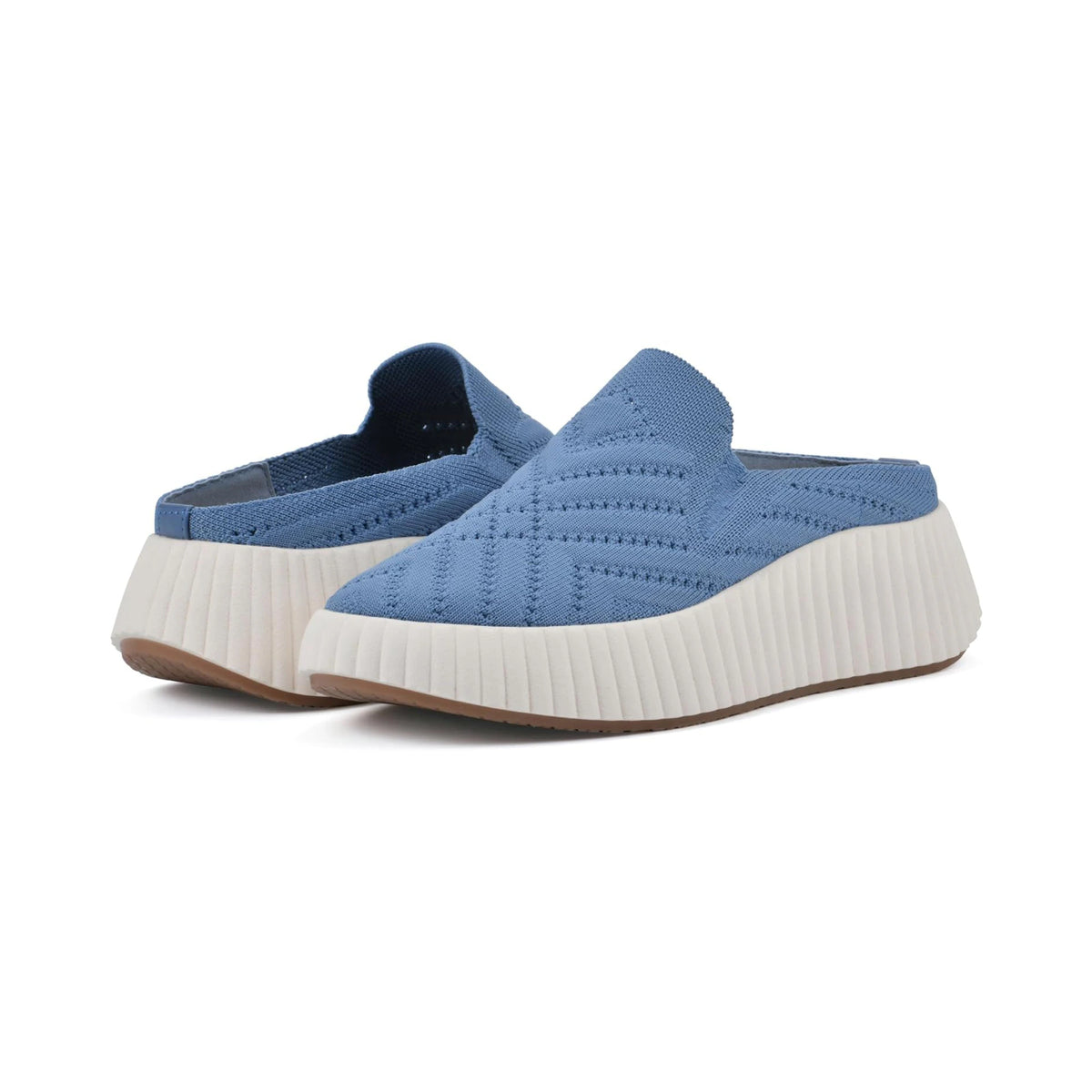 Tenis mule White Mountain Dystant Chambray Denim Fabric para mujer - lateral