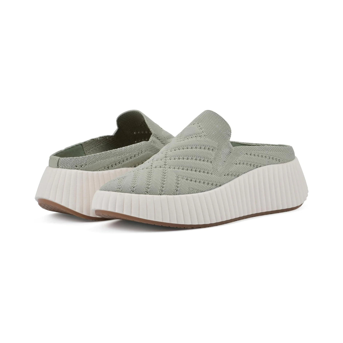 Tenis mule White Mountain Dystant Sage Green Fabric para mujer - lateral