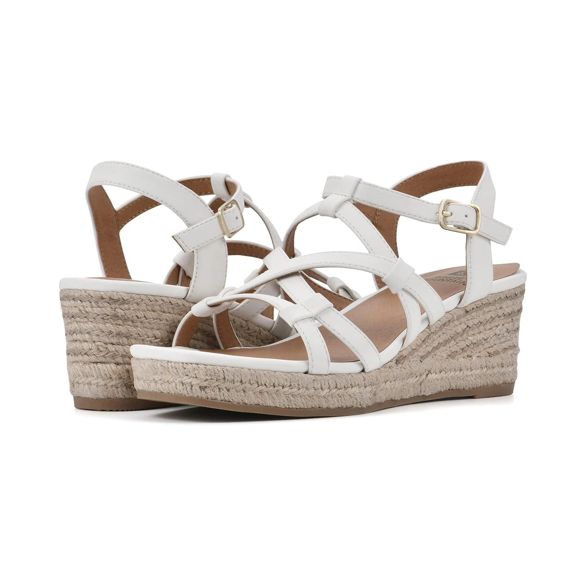 Sandalias de plataforma White Mountain Swayze White Burnished Smooth para mujer - lateral